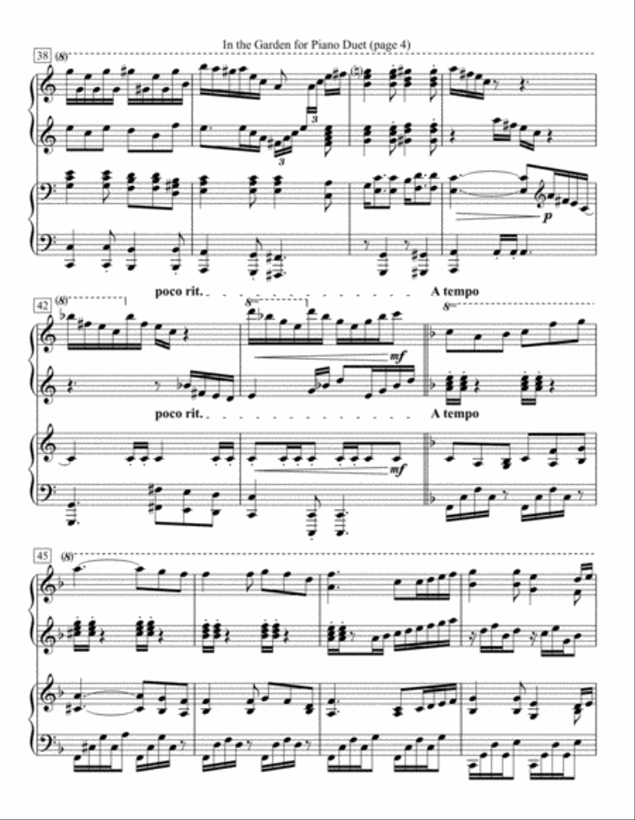 In the Garden for Piano Duet 1 Piano, 4-Hands scores gallery preview page 4
