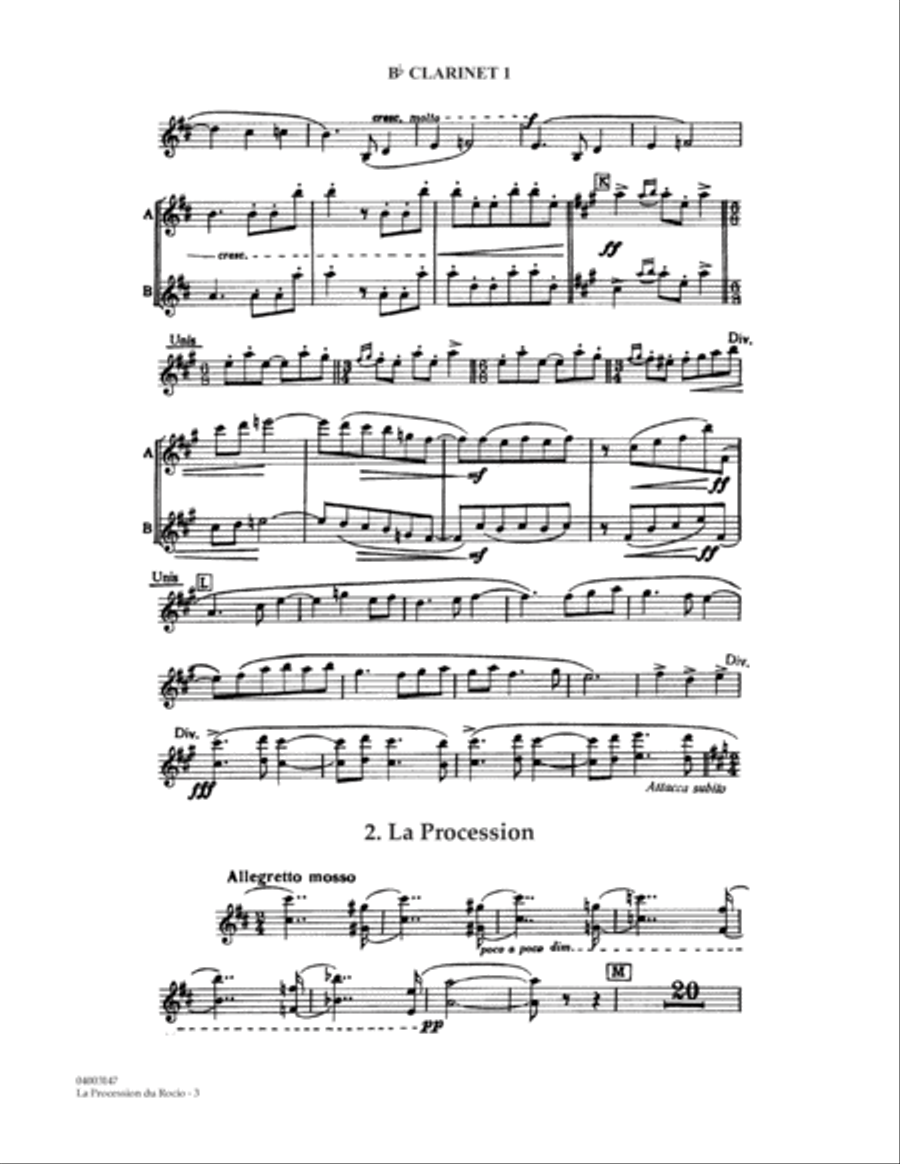 La Procession du Rocio (arr. Alfred Reed) - Bb Clarinet 1 Concert Band scores gallery preview page 3