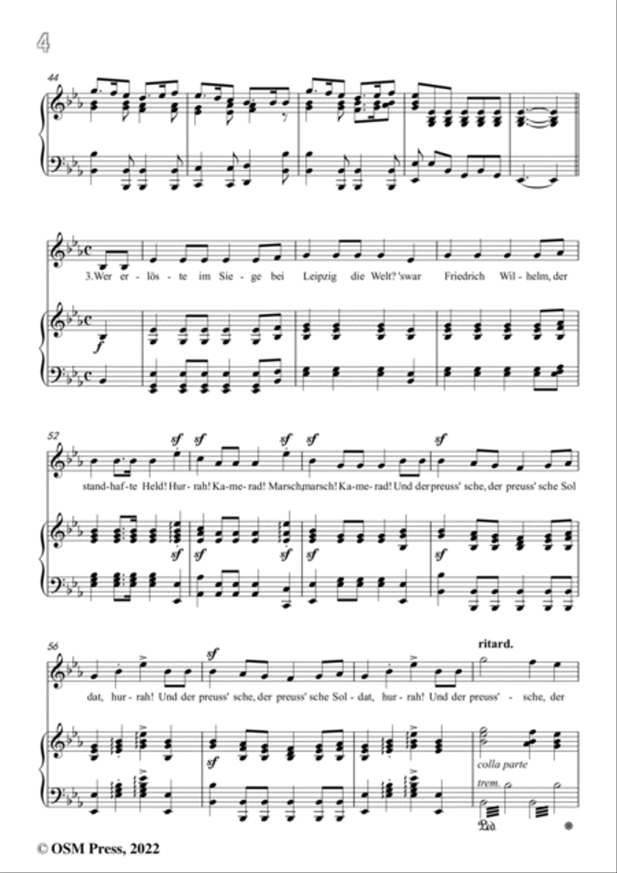 Loewe-Preussisches Hurrahlied,in E flat Major,for Voice and Piano Voice Solo scores gallery preview page 6