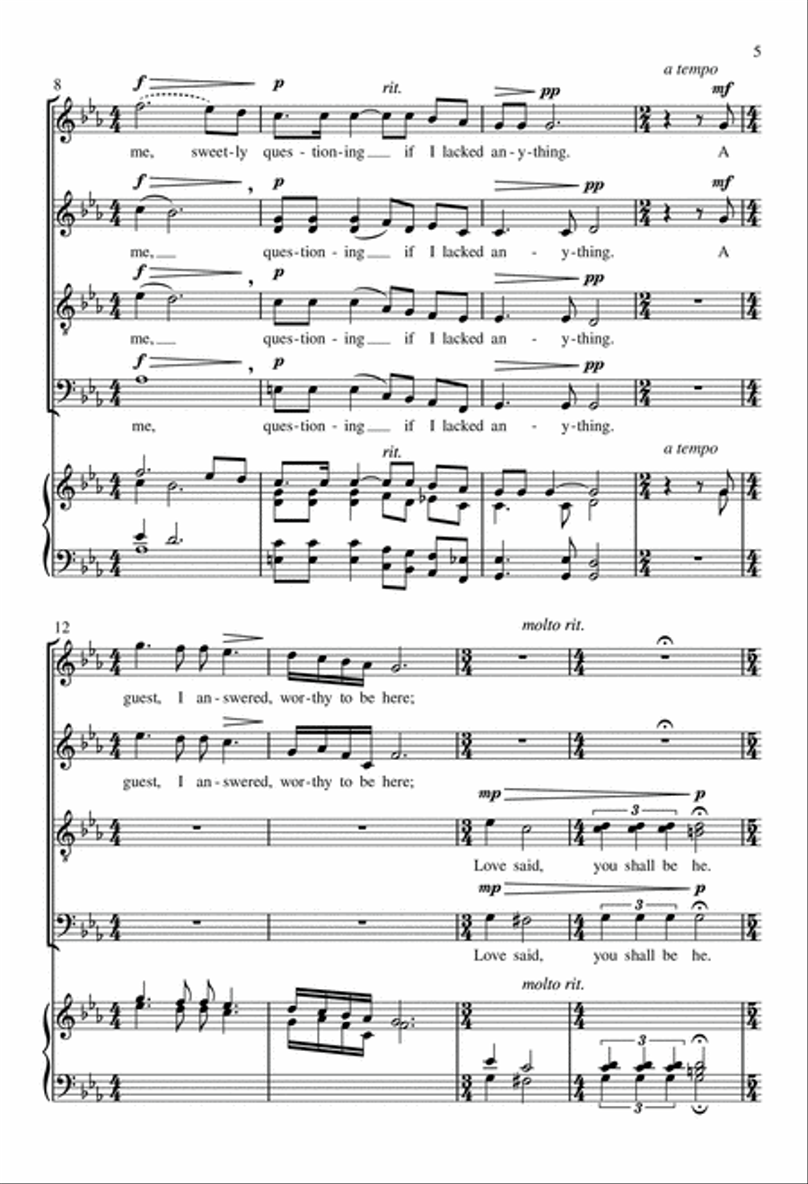 Love Bade Me Welcome Divisi scores gallery preview page 5