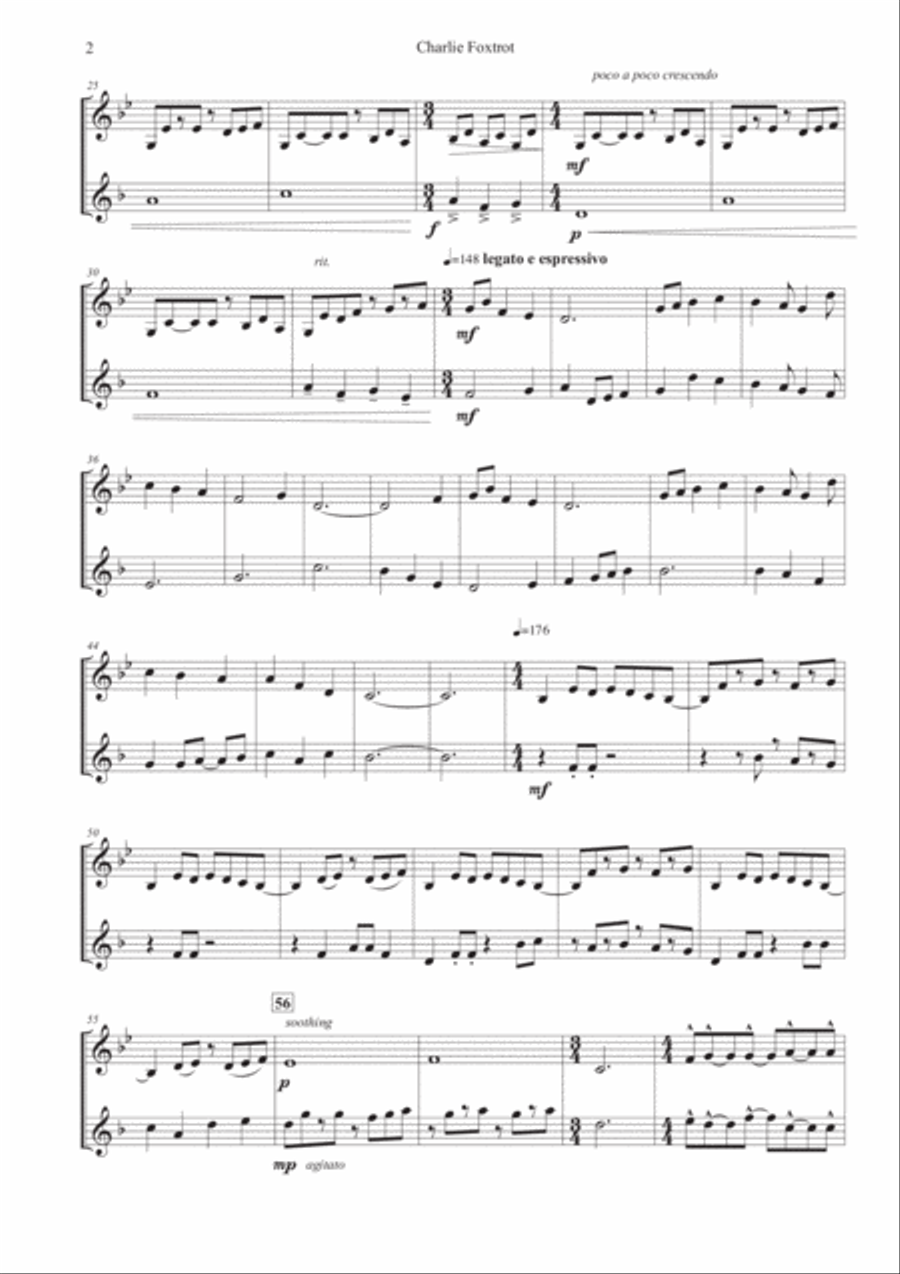 Charlie Foxtrot Charlie Foxtrot Woodwind Duet scores gallery preview page 2