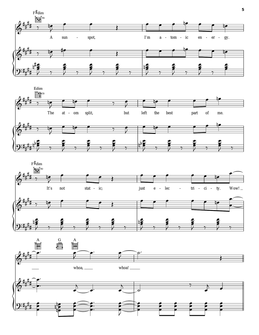 Bouncing Off The Walls Piano, Vocal, Guitar scores gallery preview page 5