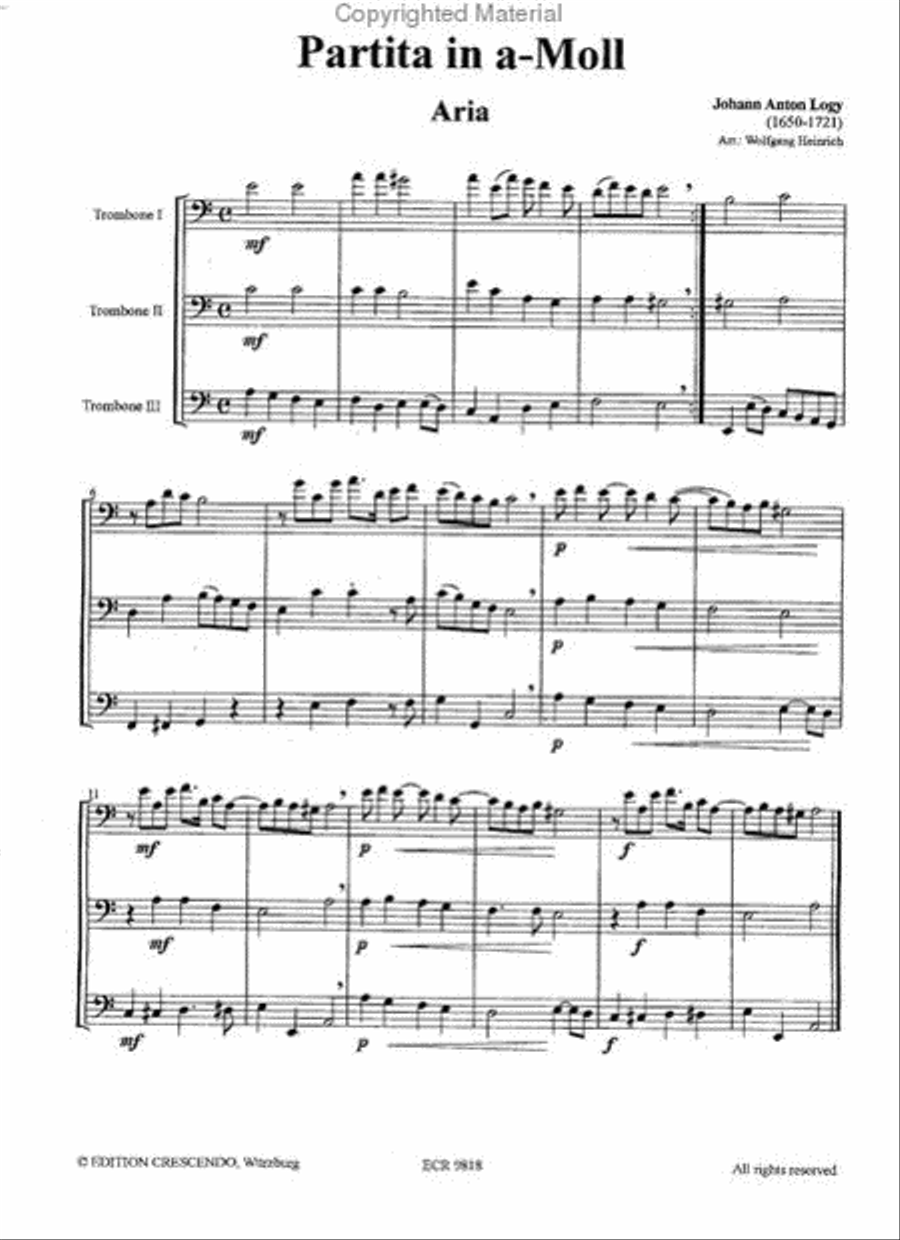 Partita in A-Moll - 3 Trombones Trombone Trio scores gallery preview page 2