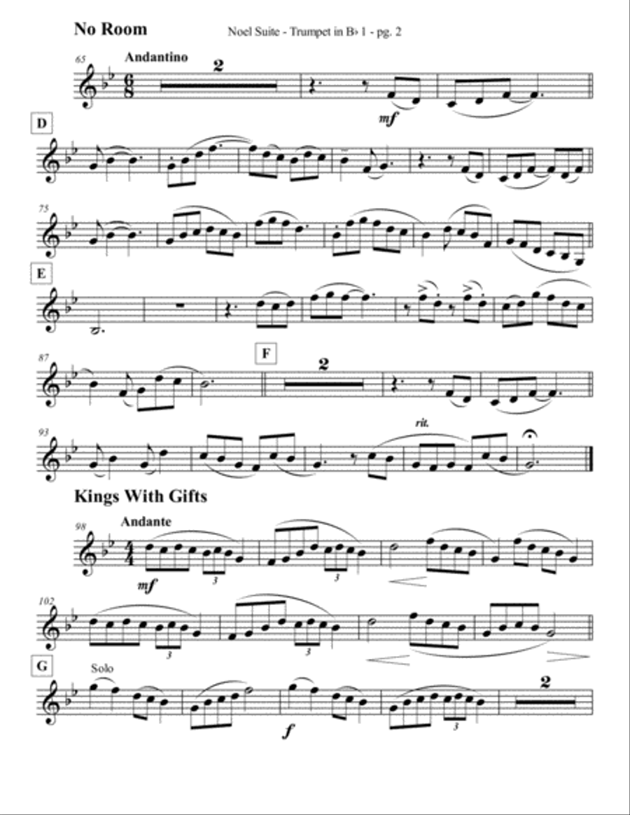 Noel Suite for Trumpet Trio by Eddie Lewis Trumpet Trio scores gallery preview page 4