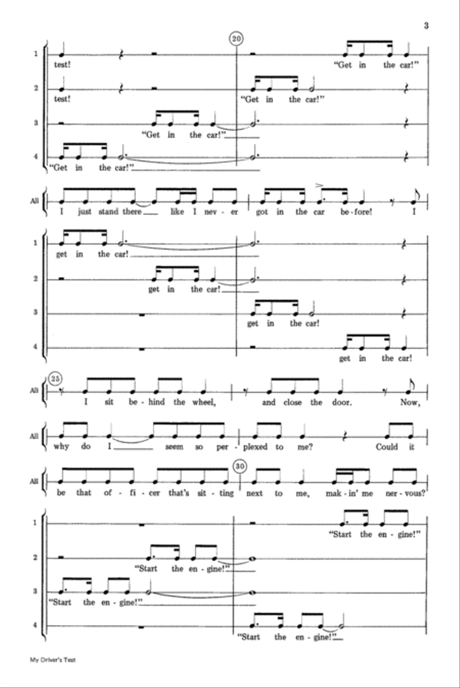 My Driver's Test My Driver's Test Choir scores gallery preview page 3