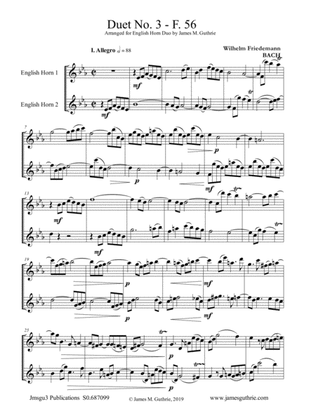 WF Bach: Duet No. 3 for English Horn Duo