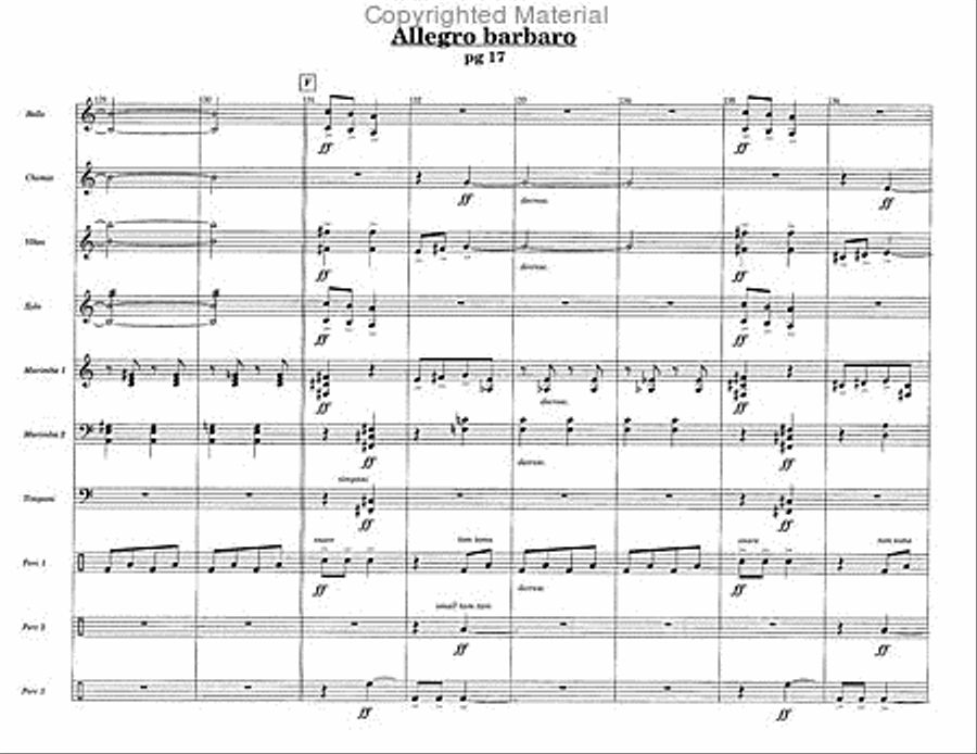 Allegro barbaro Percussion Ensemble scores gallery preview page 3