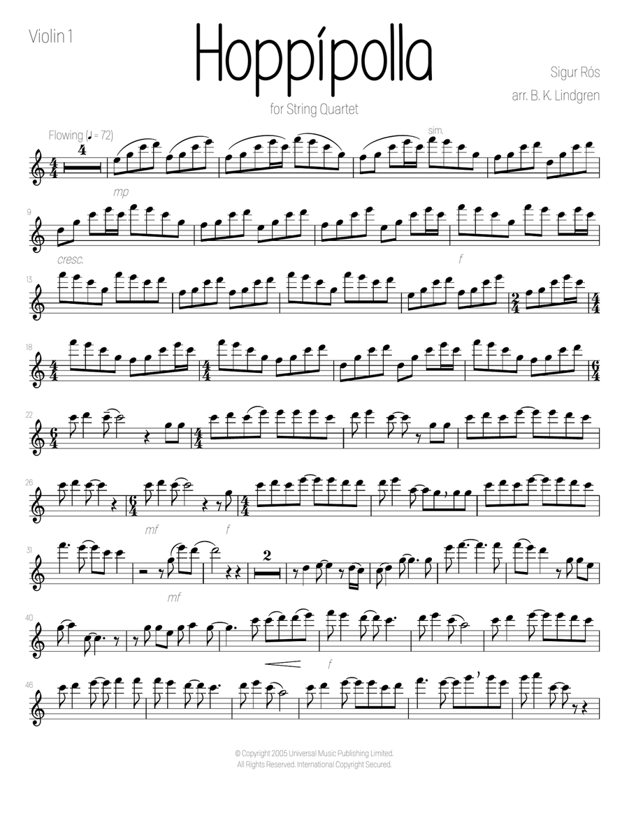 Hoppipolla String Quartet scores gallery preview page 2