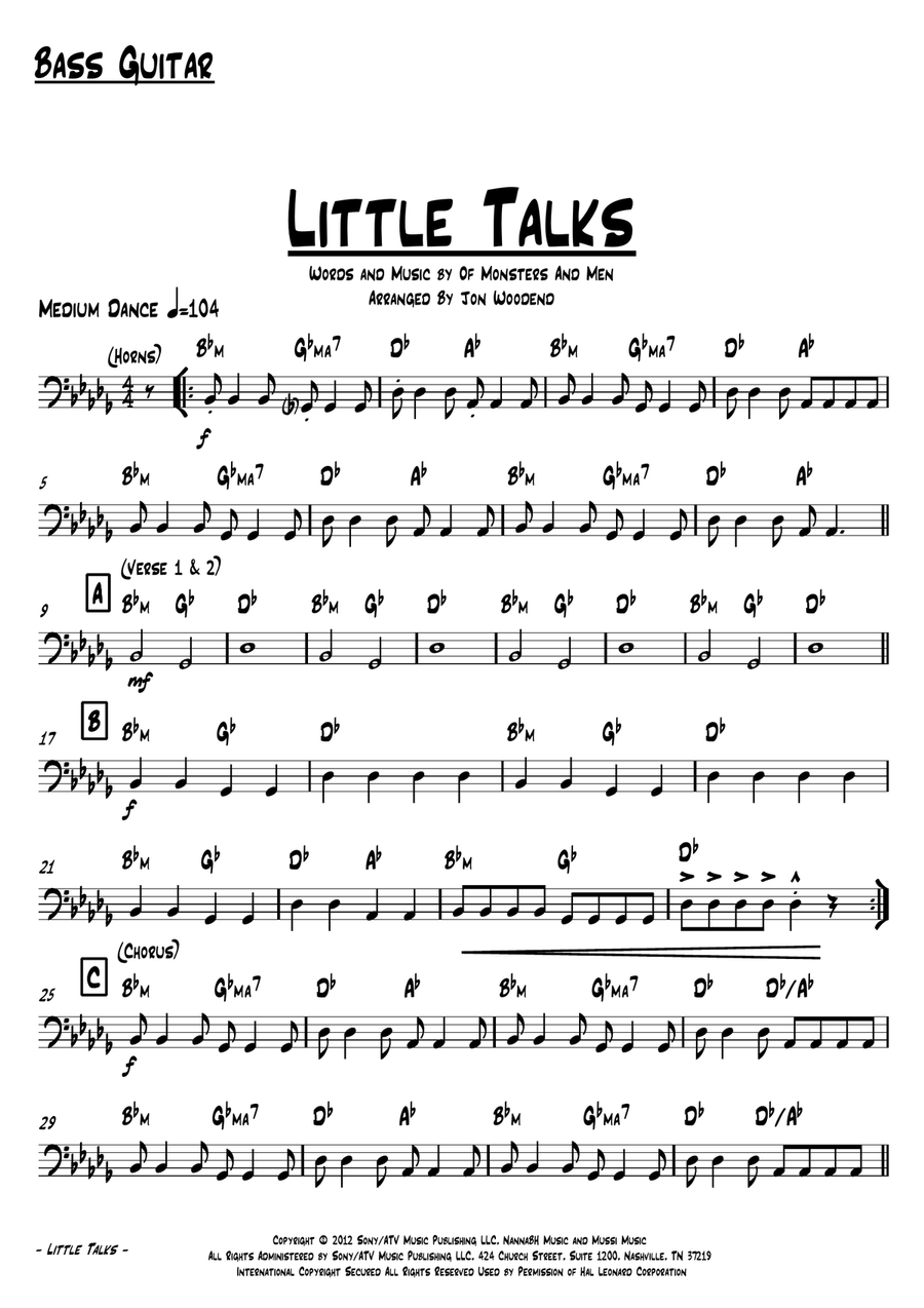 Little Talks Little Talks Jazz Ensemble scores gallery preview page 4