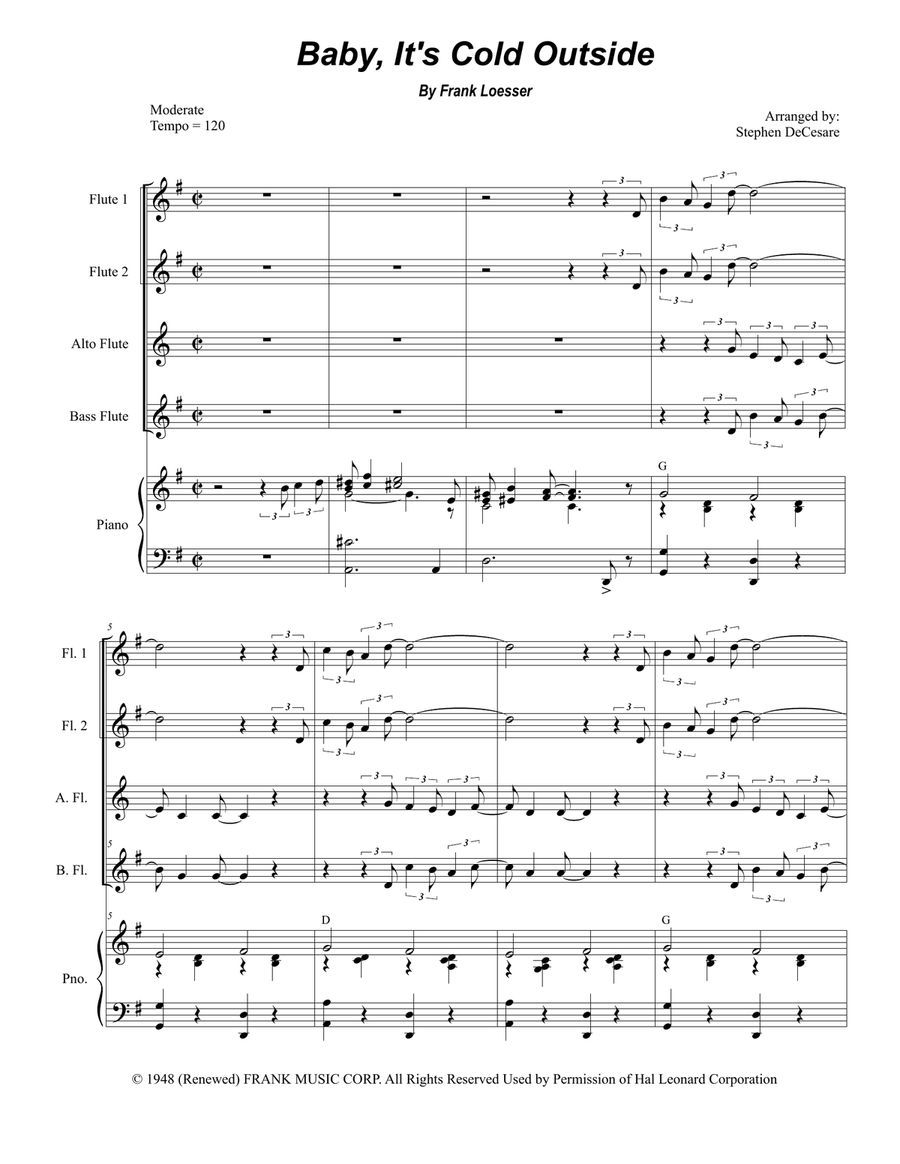 Baby, It's Cold Outside Baby, It's Cold Outside Woodwind Ensemble scores gallery preview page 1