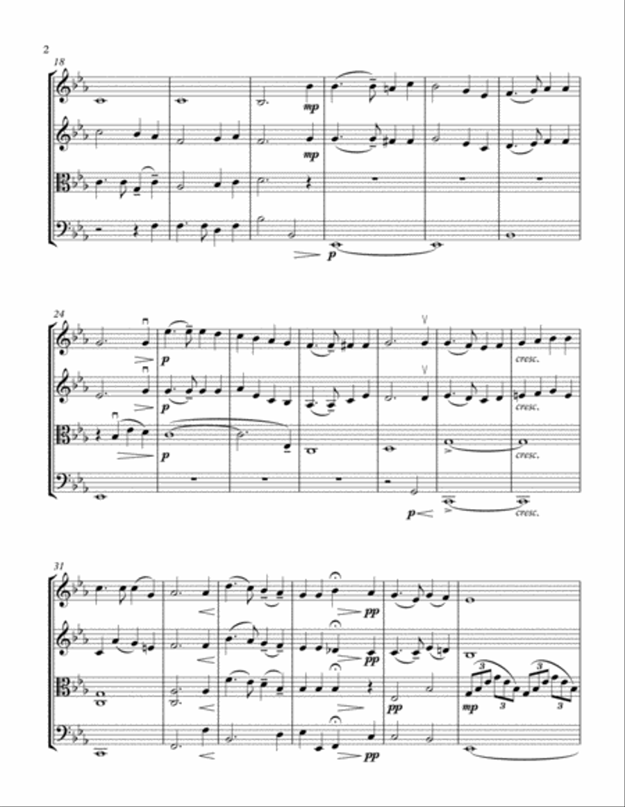 Beneath the Cross of Jesus, for String Quartet String Quartet scores gallery preview page 2