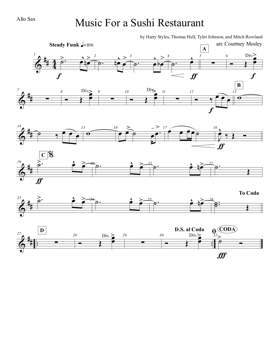 Music For A Sushi Restaurant Marching Band scores gallery preview page 1