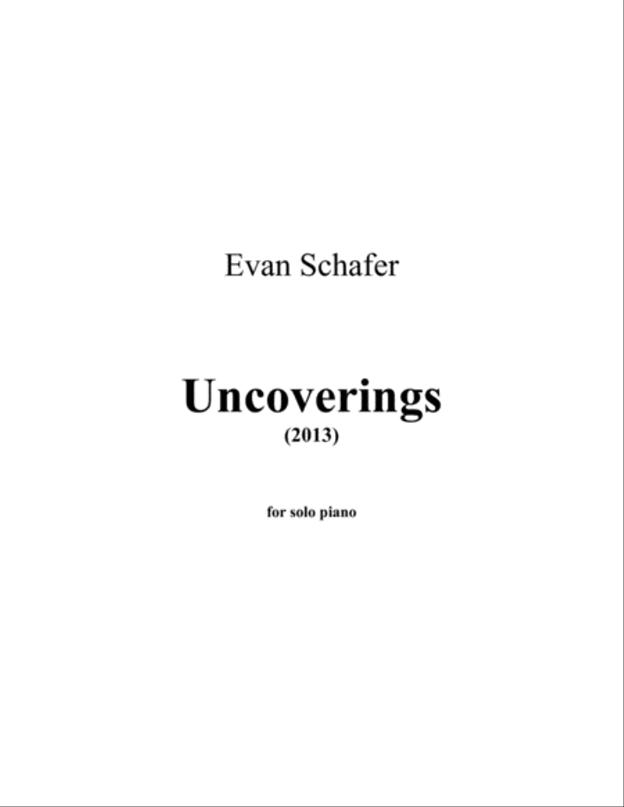 Uncoverings (2013) Piano Solo scores gallery preview page 1