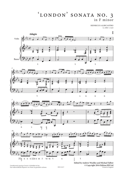'London' Sonata No. 3 in F minor