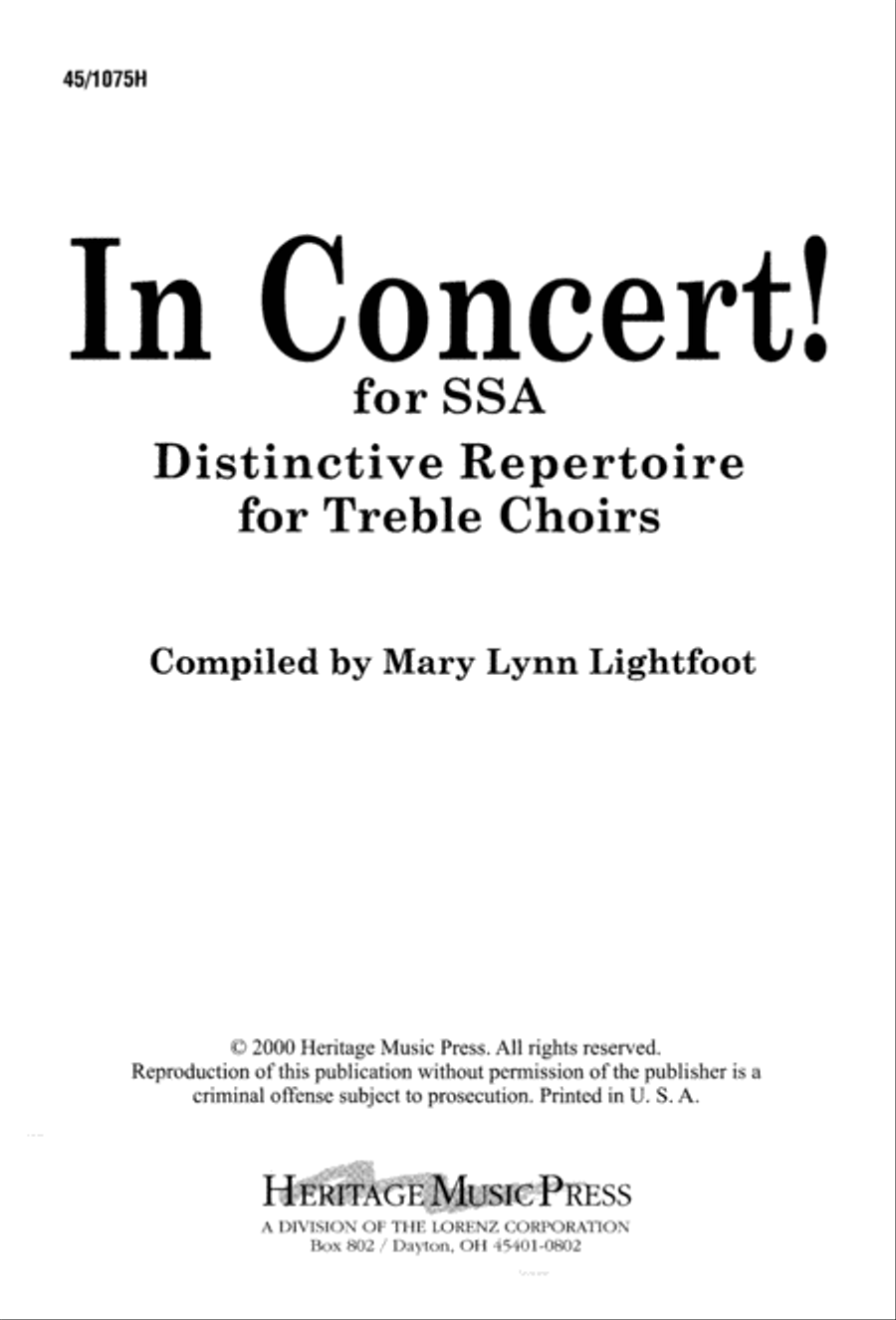In Concert! for SSA SSA scores gallery preview page 3