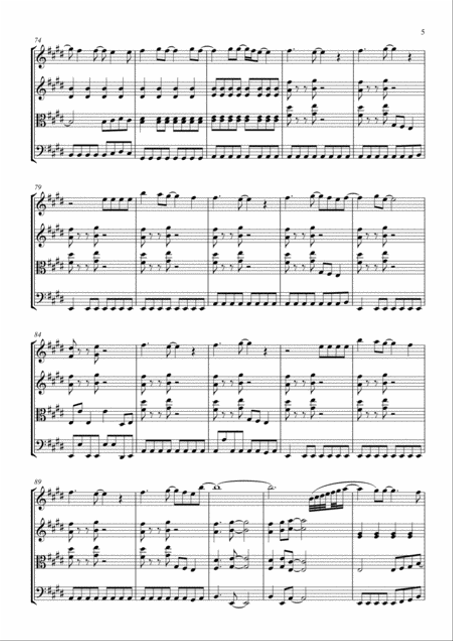 Don't Stop Believin' String Quartet scores gallery preview page 5