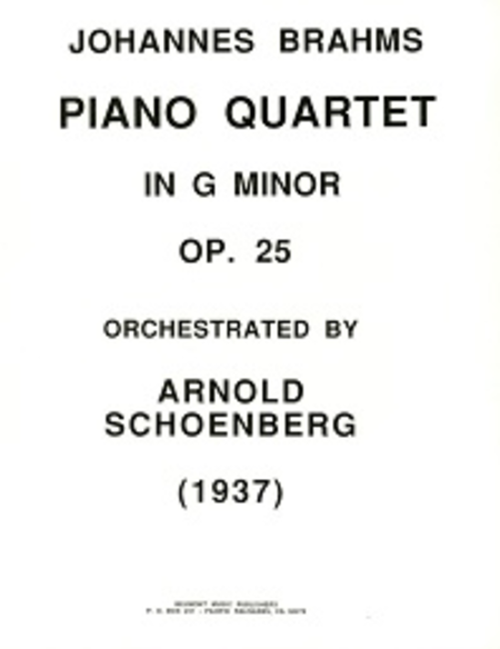 Arnold Schoenberg: Piano quartet in g minor, op. 25 arranged for orchestra (score)