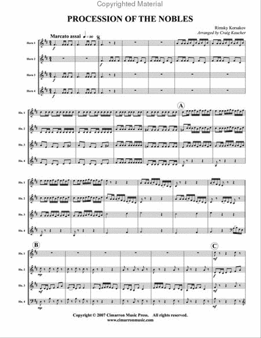 Procession of the Nobles Horn scores gallery preview page 2