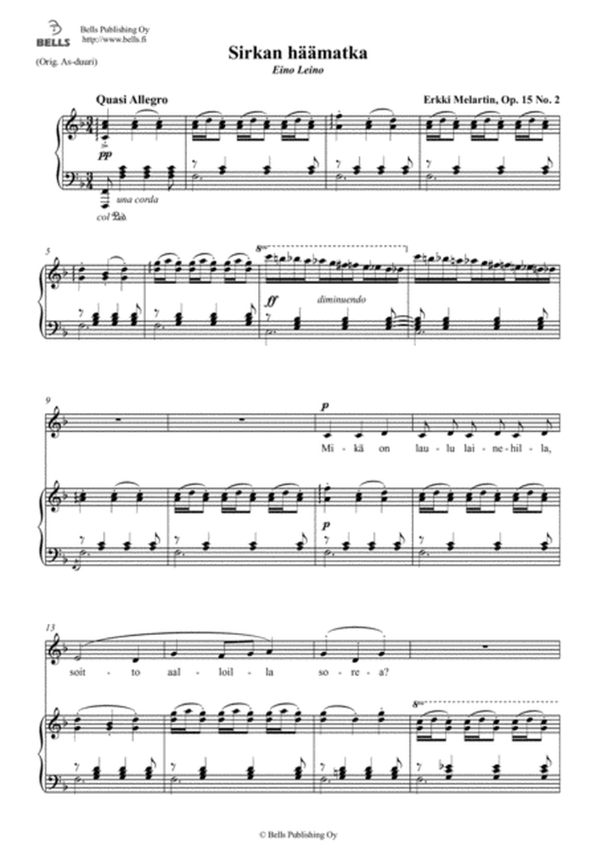 Sirkan haamatka, Op. 15 No. 2 (F minor)
