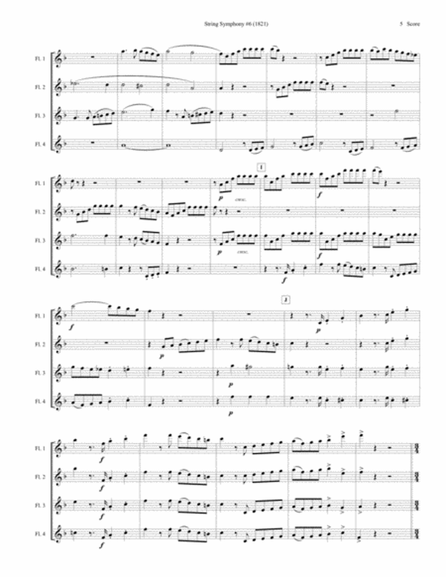 String Symphony #6 set for Flute Quartet image number null