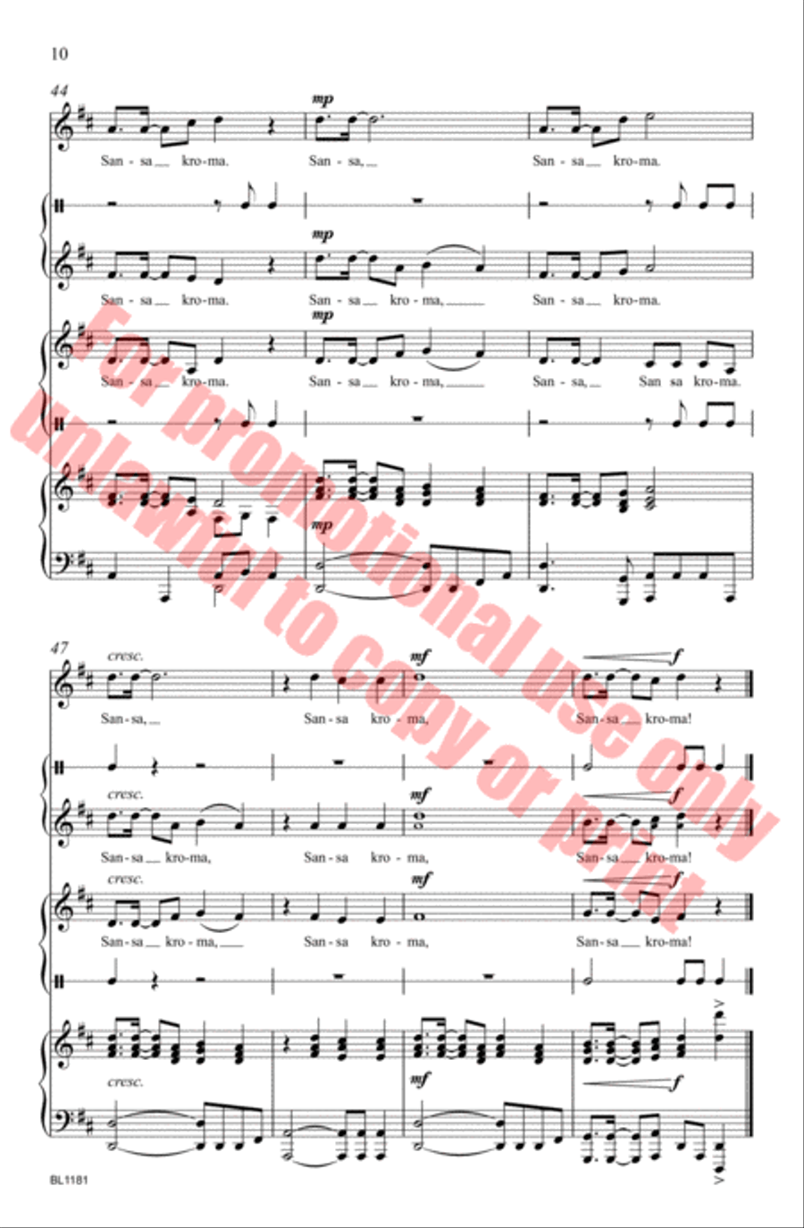 Sansa Kroma Choir scores gallery preview page 11