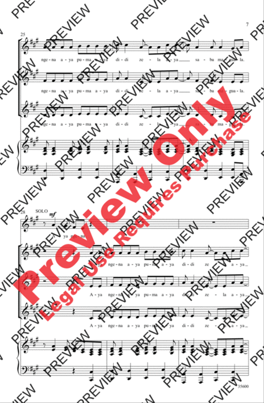 Aya Ngena Aya Ngena Women's Choir scores gallery preview page 7