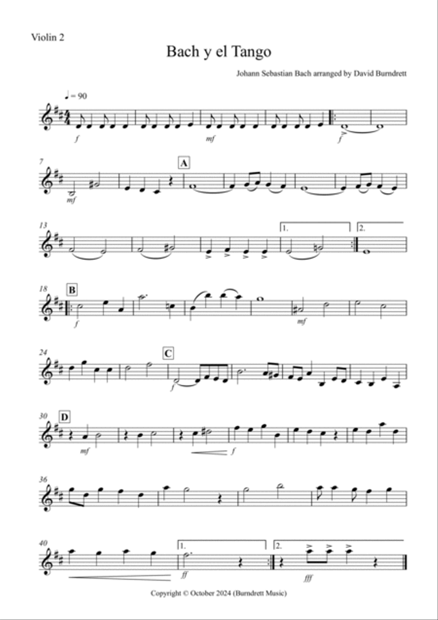 Bach y el Tango for Beginner and Advanced String Orchestra String Orchestra scores gallery preview page 5