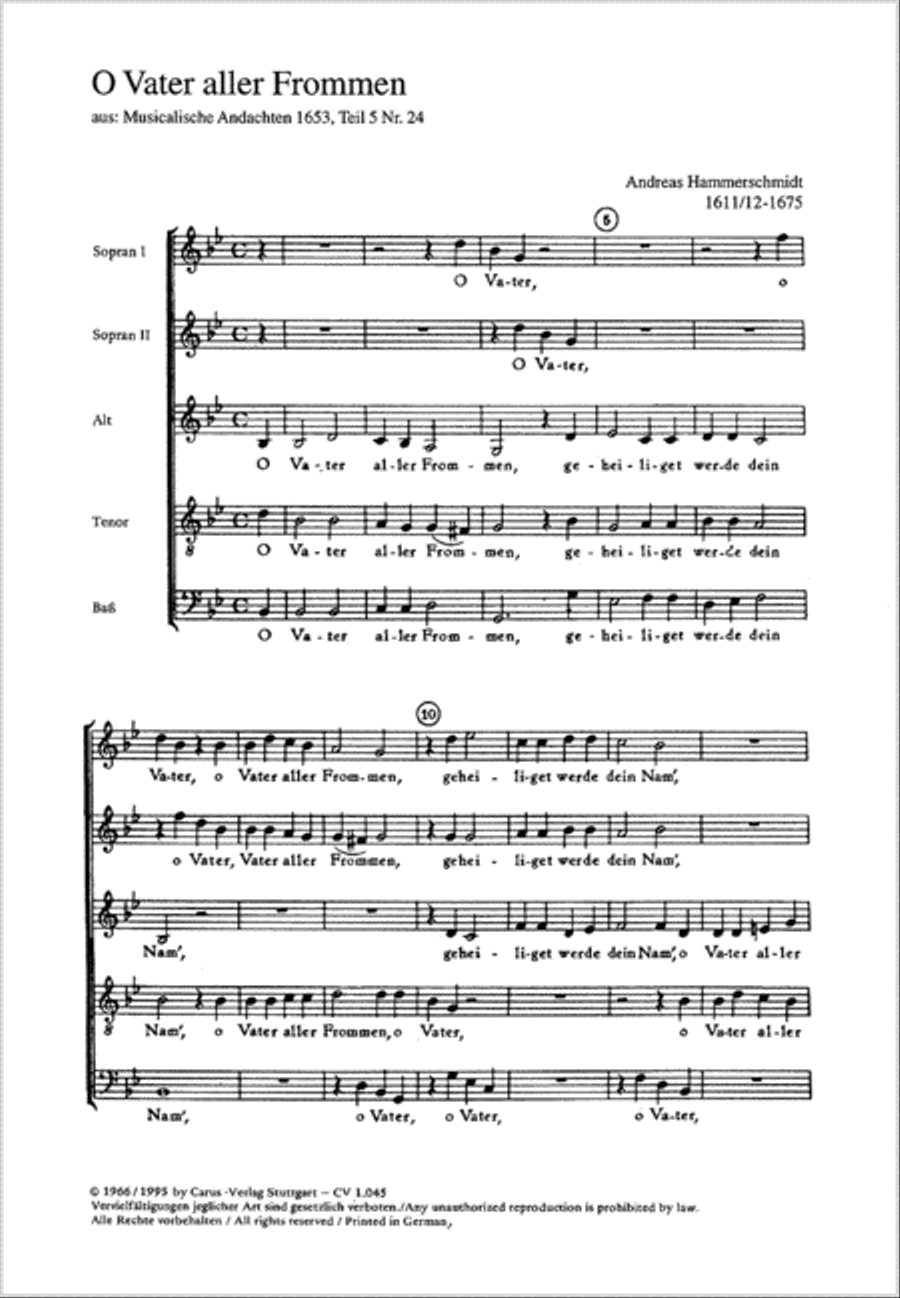 O Vater aller Frommen SSATB scores gallery preview page 1