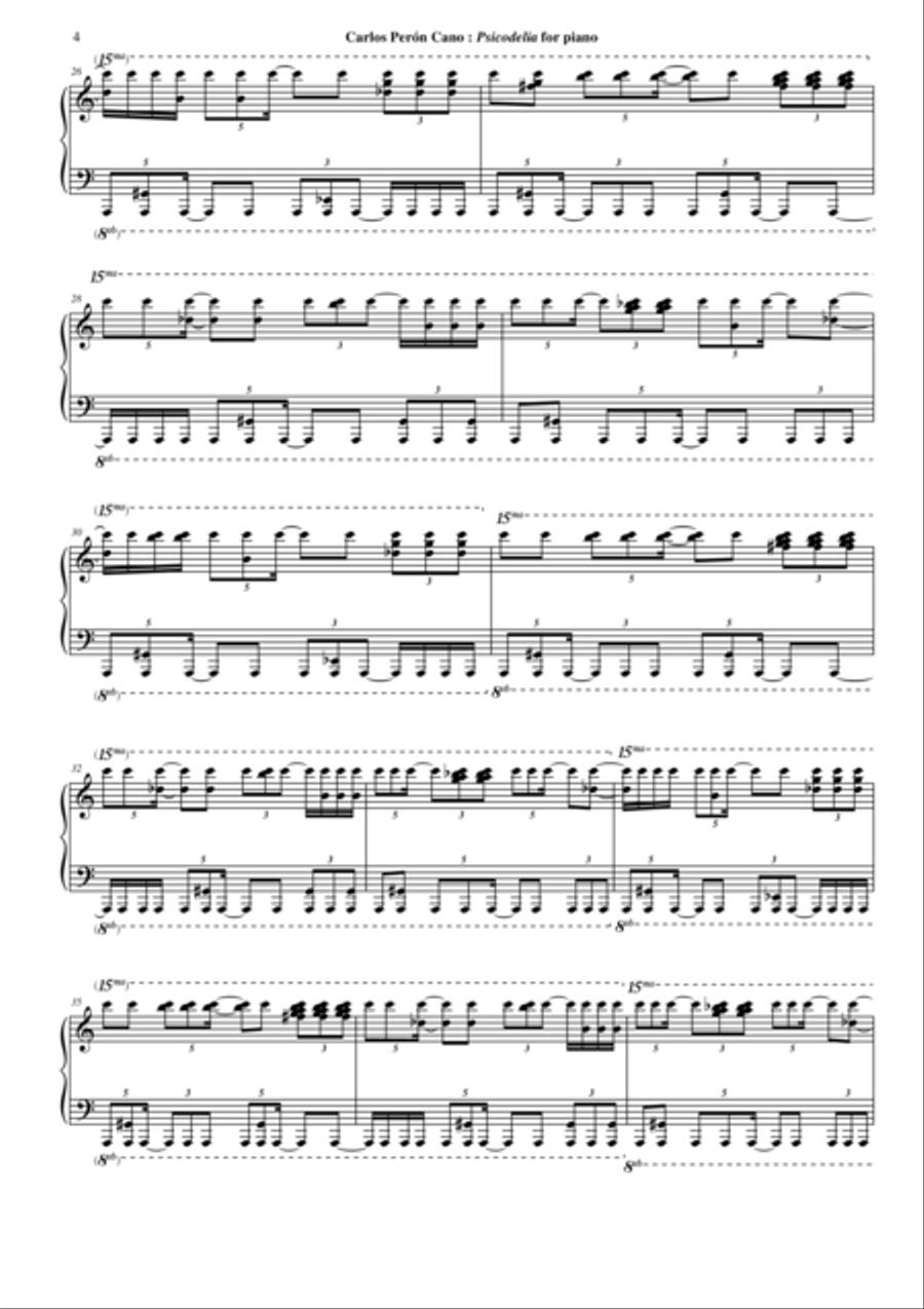 Carlos Perón Cano: Psicodelia for piano Piano Solo scores gallery preview page 4