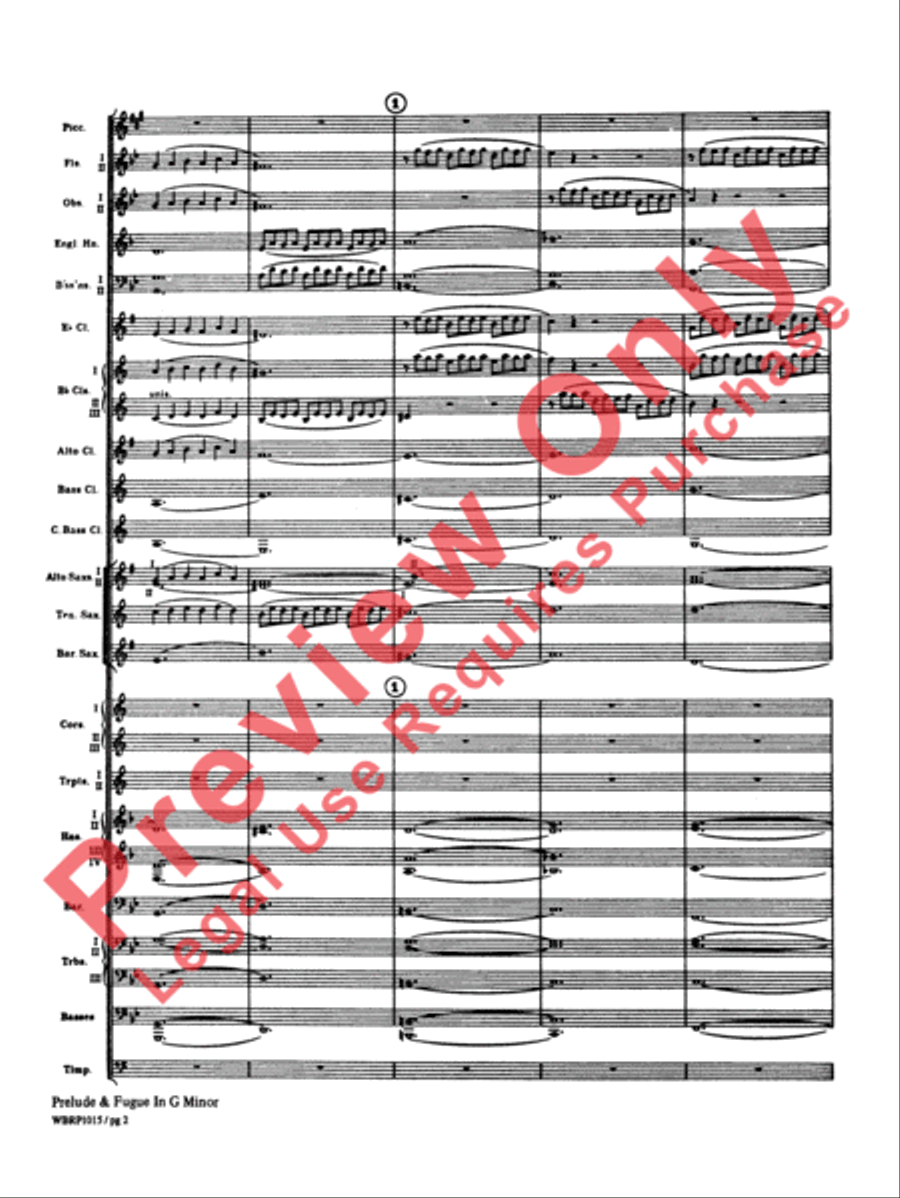 Prelude and Fugue in G Minor Concert Band scores gallery preview page 5