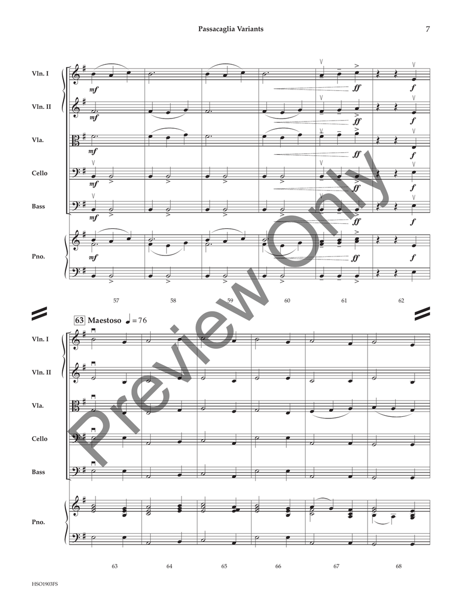 Passacaglia Variants String Orchestra scores gallery preview page 6