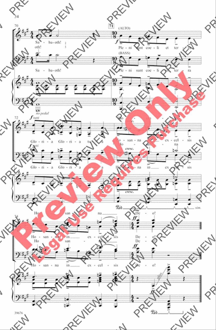 Missa Festiva 4-Part scores gallery preview page 37