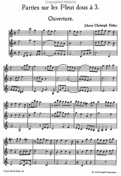 Partita fur drei Blockfloten ohne Basso continuo C major