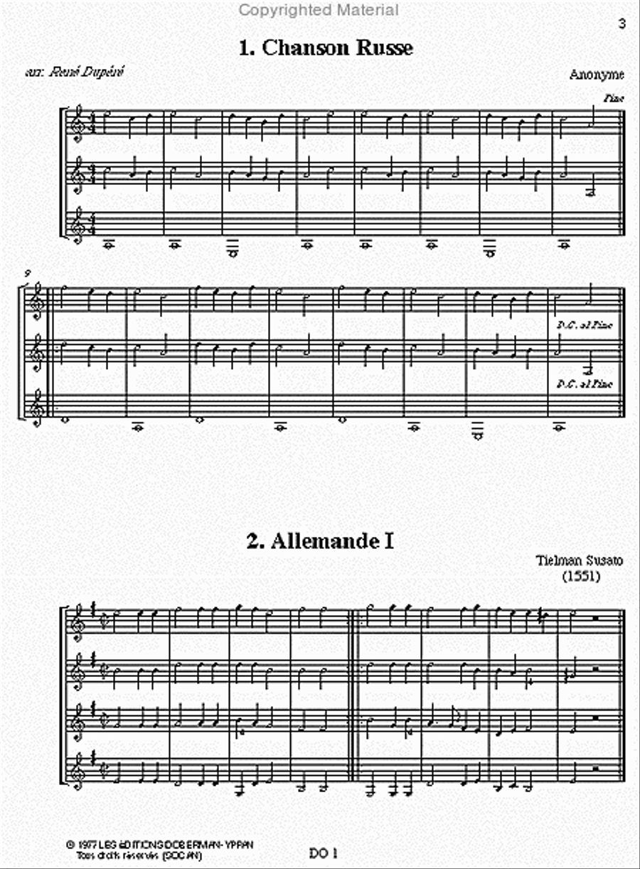 Musique pour 3 et/ou 4 guitares, Vol. 1 Guitar Ensemble scores gallery preview page 2