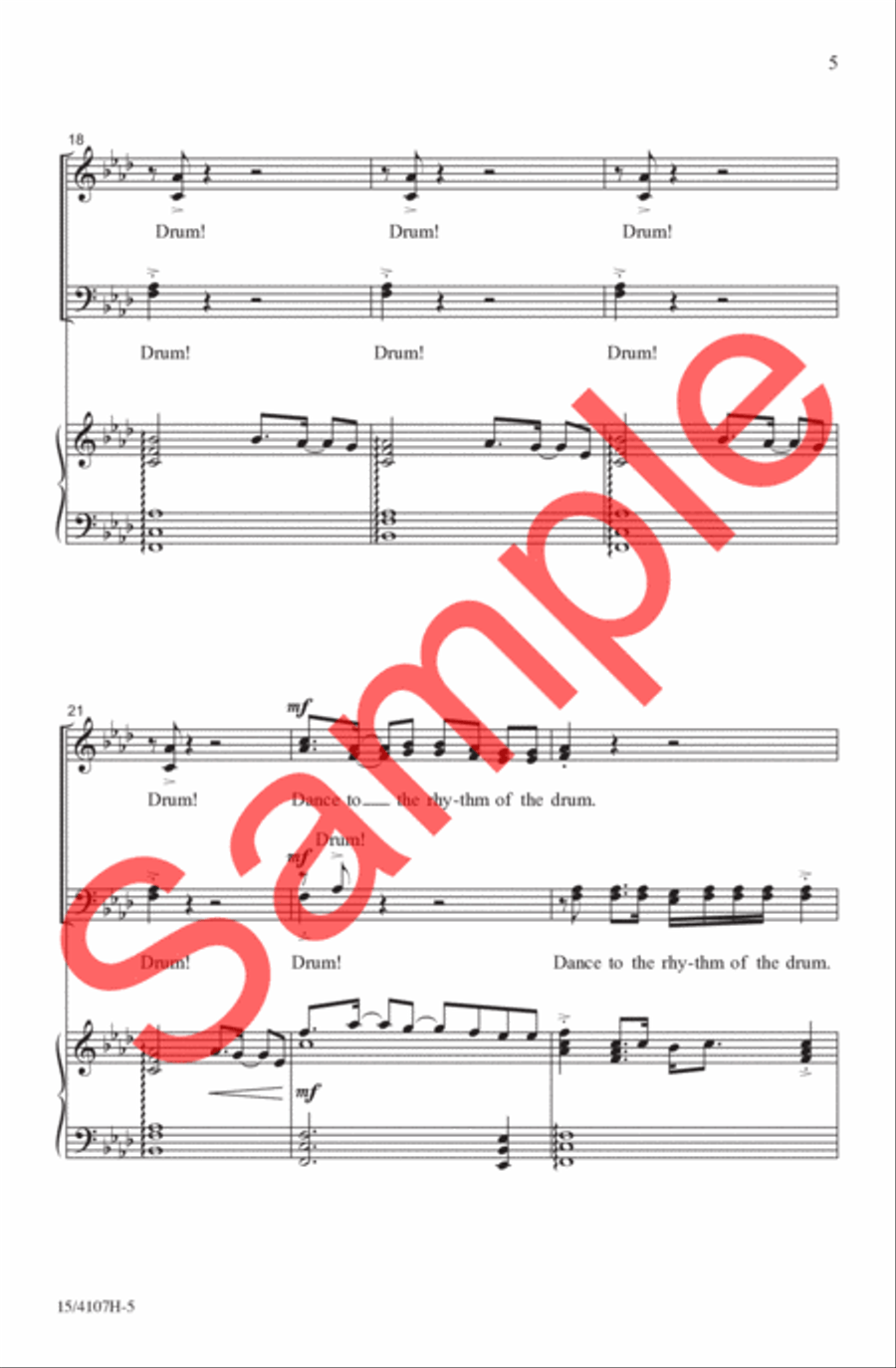 The Rhythm of the Drum The Rhythm of the Drum 4-Part scores gallery preview page 6