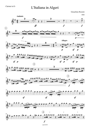 Rossini L’Italiana in Algeri (The Italian Girl in Algiers) – Sinfonia (Ouverture) for Clarinet