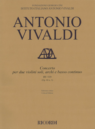 Concerto in A Major for 2 Violins, Strings and Basso Continuo
