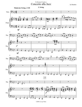 Book cover for Concerto alla Jazz for Tuba and Piano