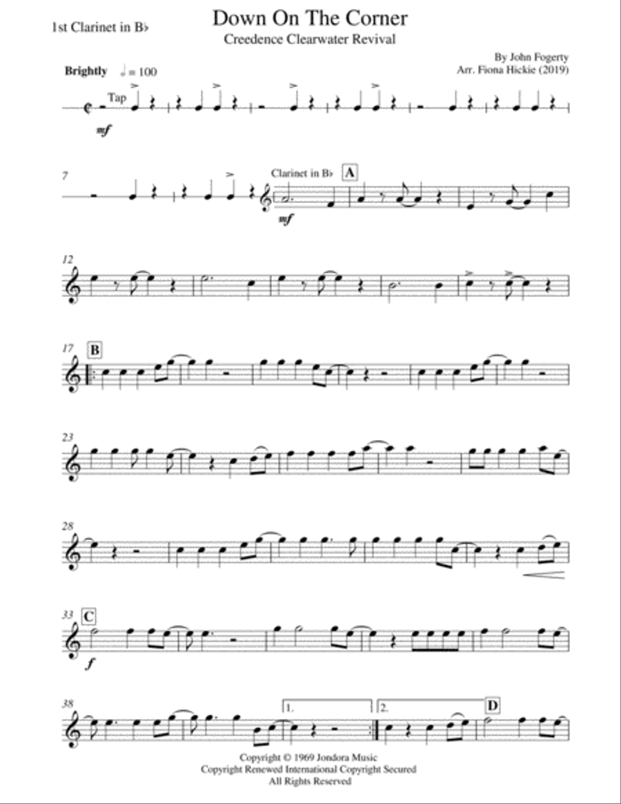 Down On The Corner Clarinet Quartet scores gallery preview page 5