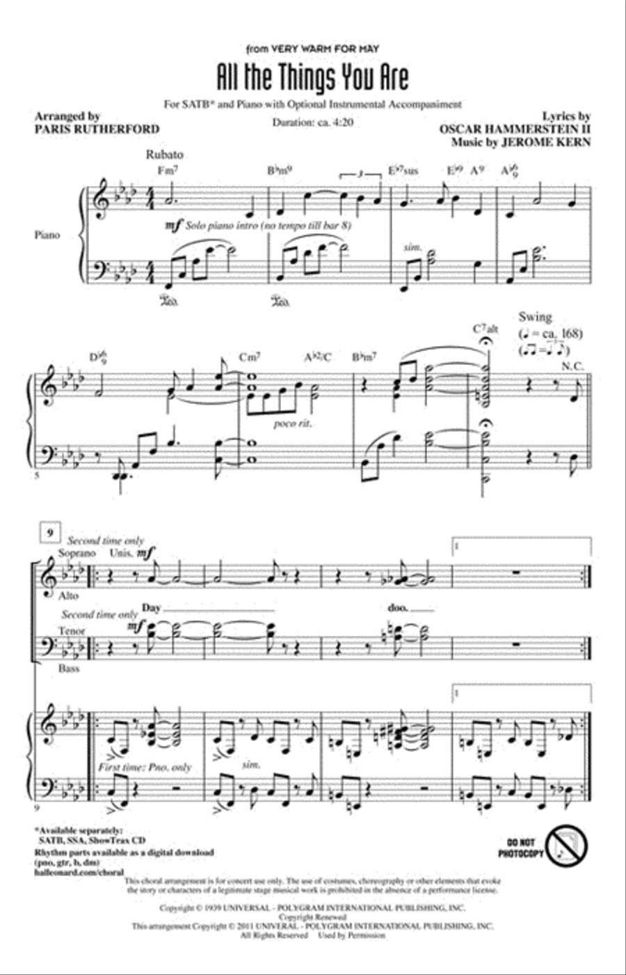 All the Things You Are 4-Part scores gallery preview page 2