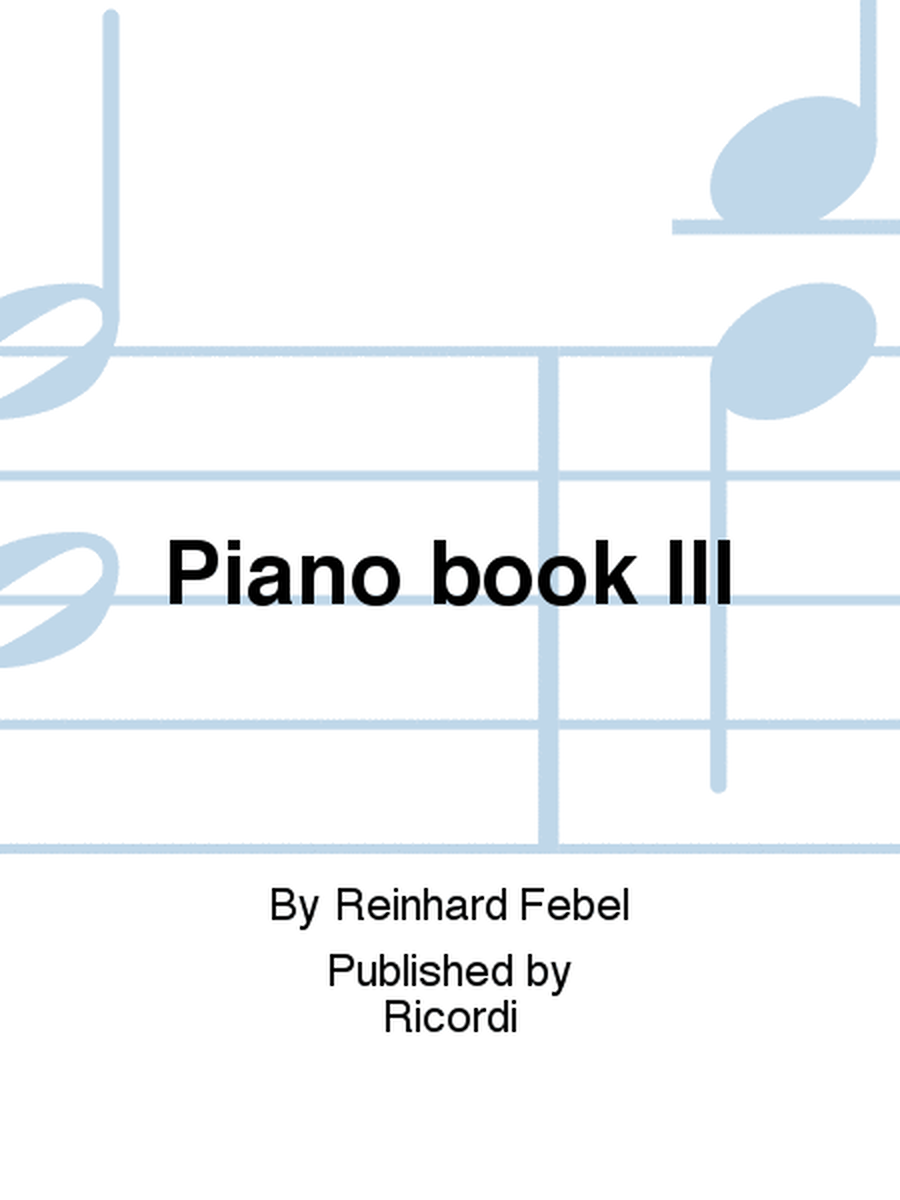 Piano book III
