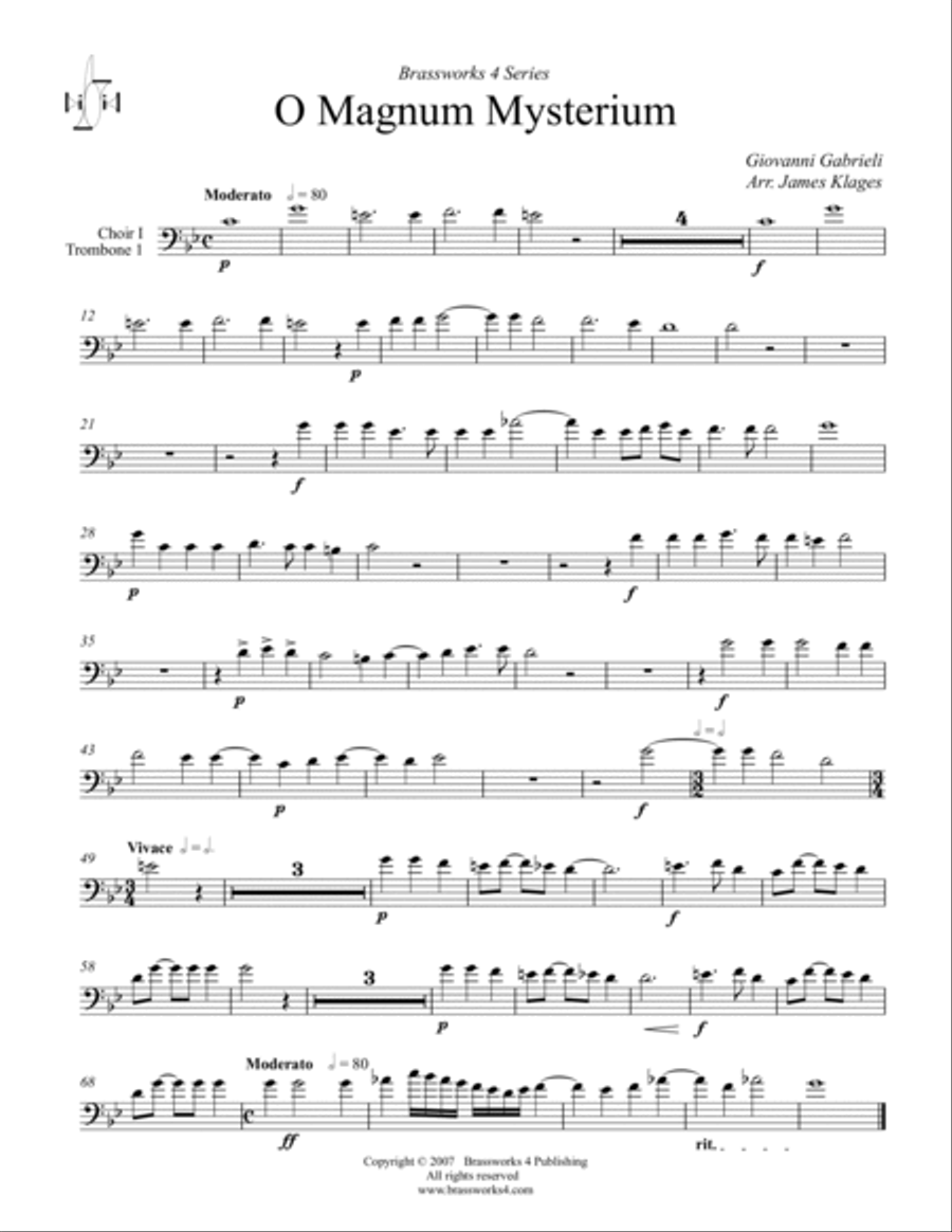 O Magnum Mysterium Trombone scores gallery preview page 6