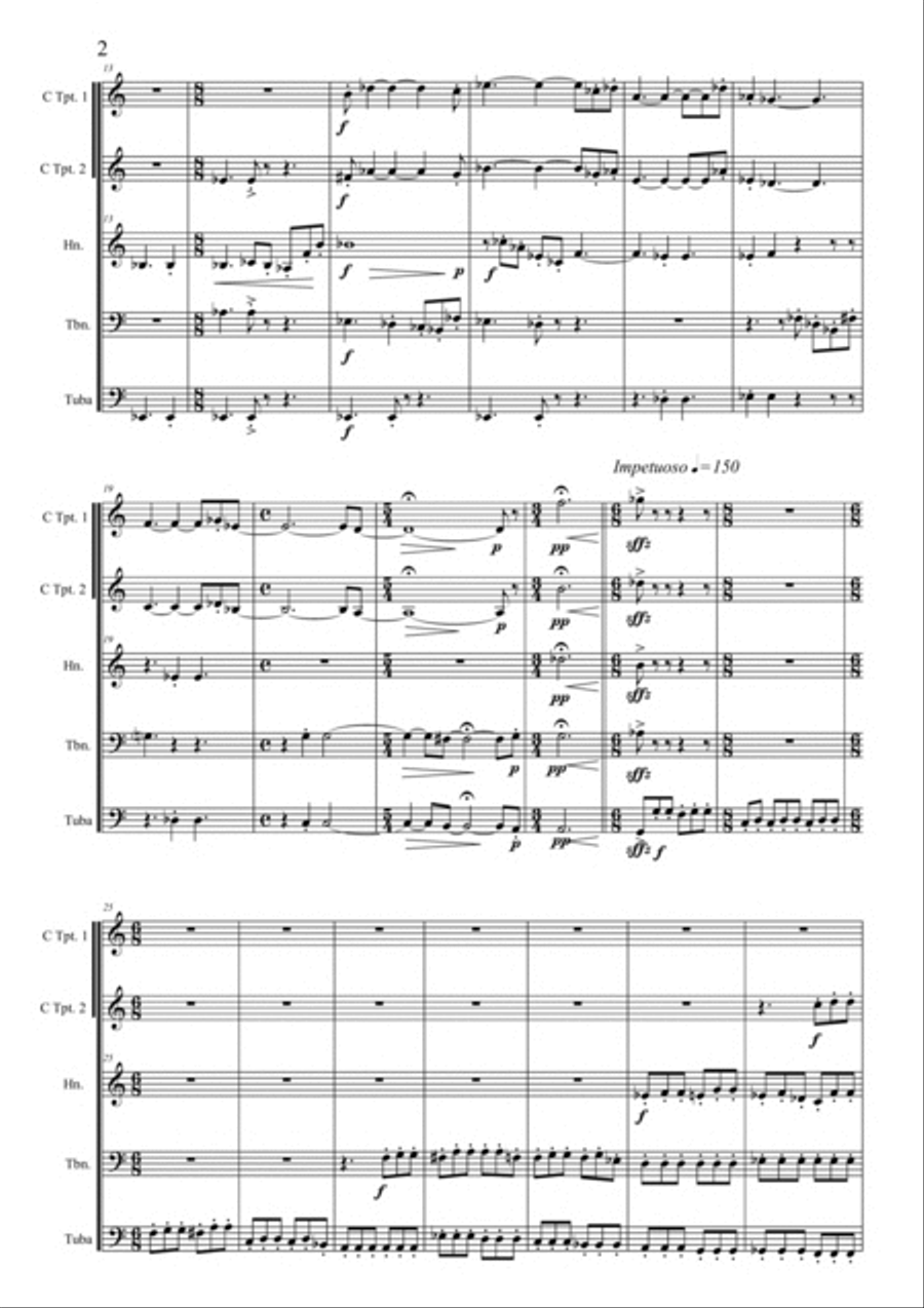 Variations for brass quintet Brass Quintet scores gallery preview page 4