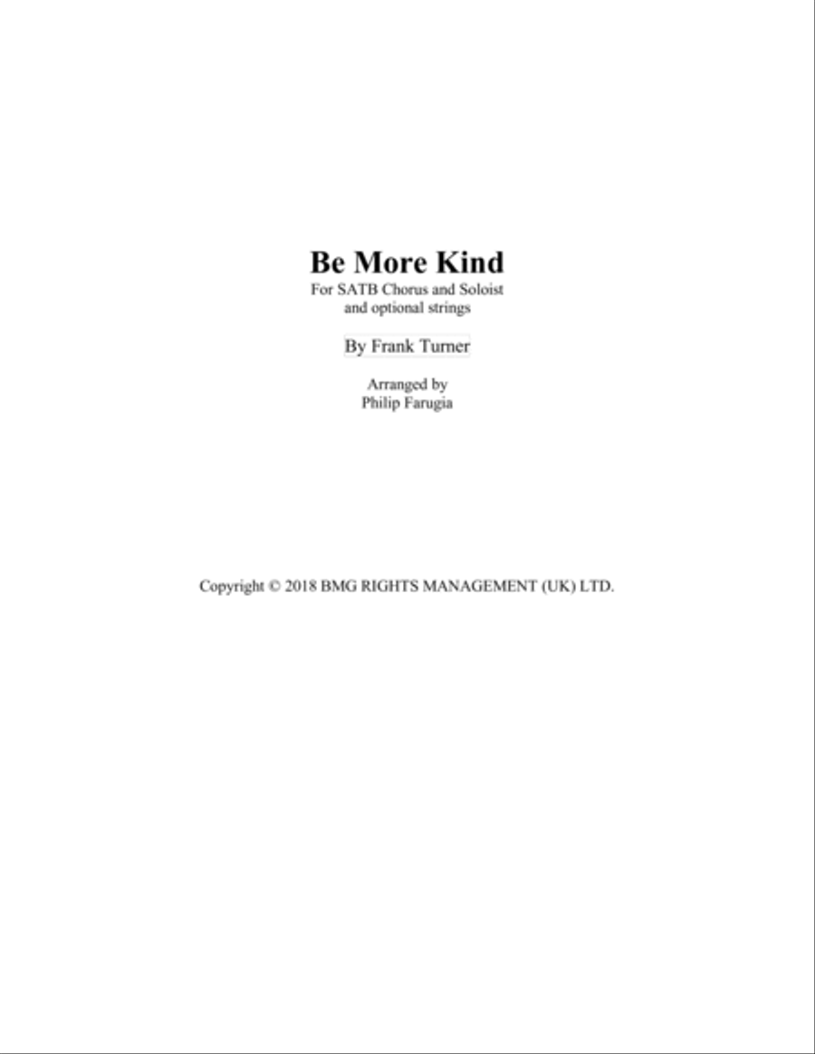 Be More Kind A Cappella scores gallery preview page 1