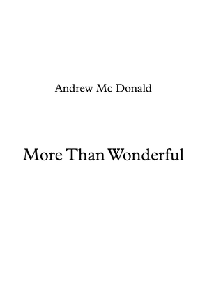 Book cover for More Than Wonderful