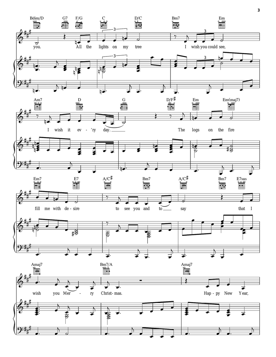 Merry Christmas, Darling Piano, Vocal, Guitar scores gallery preview page 3