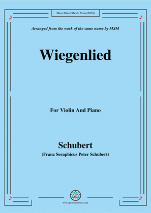 Book cover for Schubert-Wiegenlied,for Violin and Piano