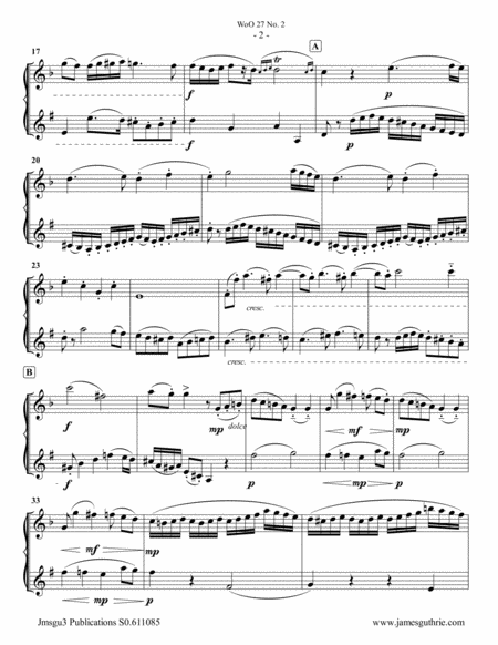 Beethoven: Duet WoO 27 No. 2 for Flute & Bass Clarinet image number null