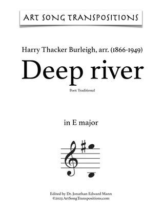 Book cover for BURLEIGH: Deep river (transposed to E major and E-flat major)