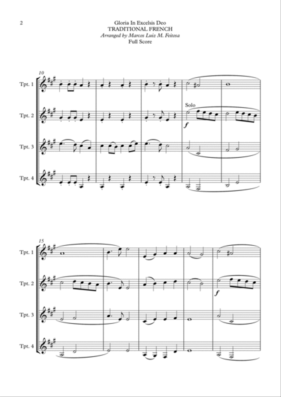 Christmas Song Collection (for Trumpet Quartet) - BOOK TWO Christmas Song Collection (for Trumpet Quartet) - BOOK TWO Brass Ensemble scores gallery preview page 4